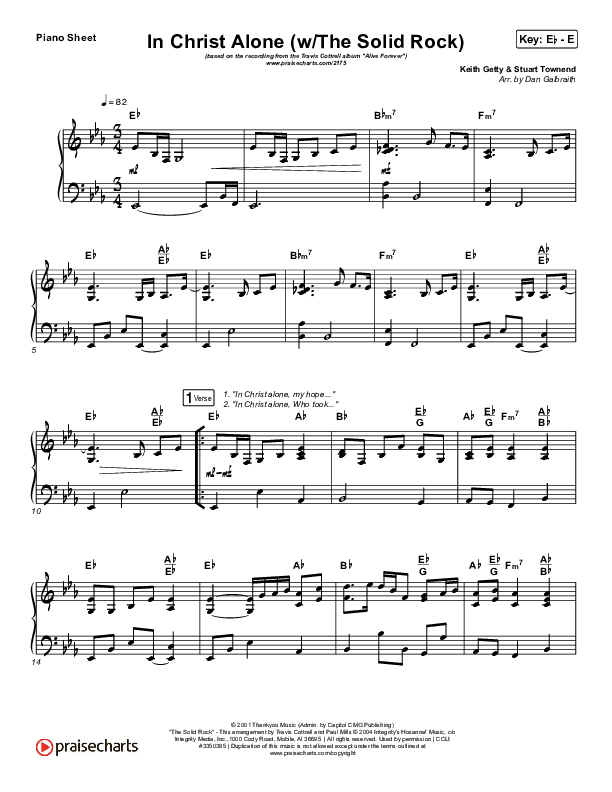 In Christ Alone Piano Sheet (Travis Cottrell)