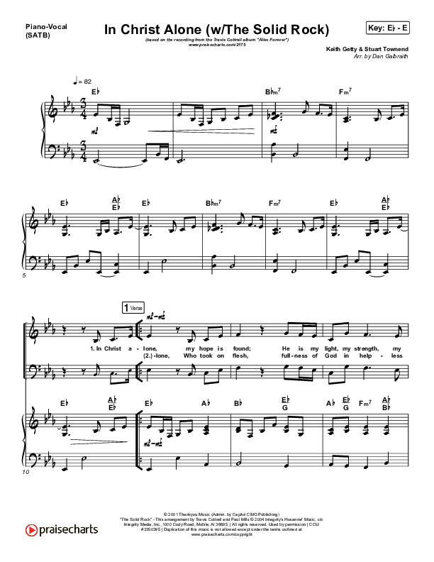 In Christ Alone Piano/Vocal (SATB) (Travis Cottrell)