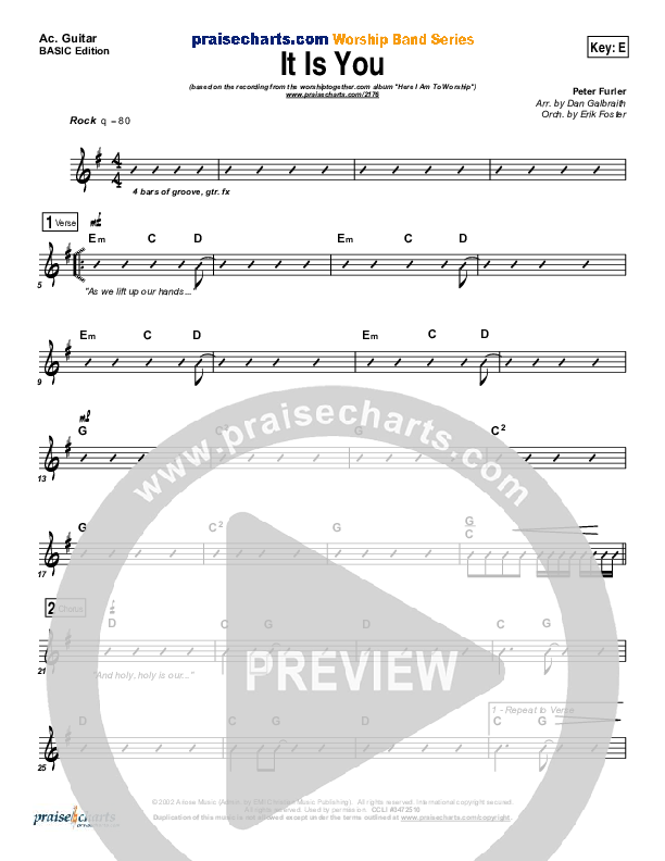 It Is You Acoustic Guitar (Newsboys)