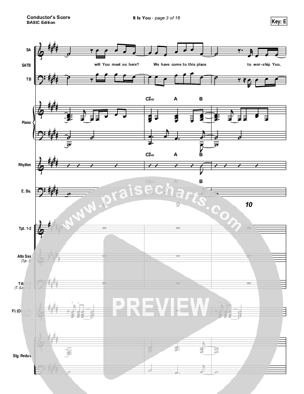 It Is You Conductor's Score (Newsboys)