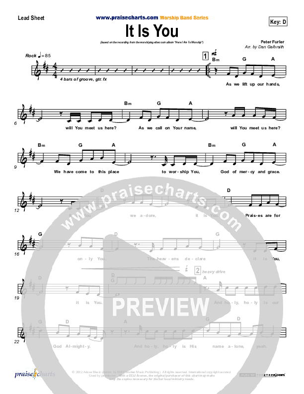 It Is You Lead Sheet (SAT) (Newsboys)