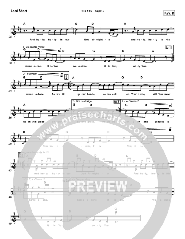 It Is You Lead Sheet (SAT) (Newsboys)