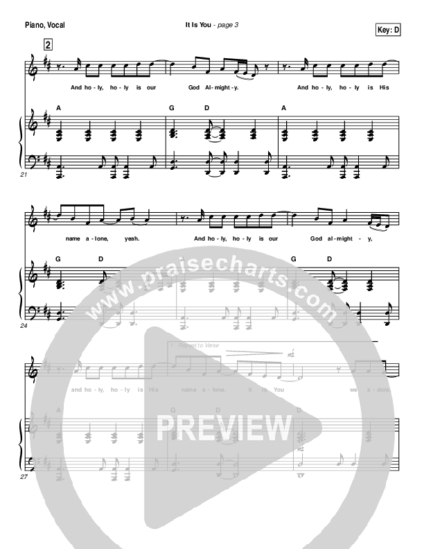 It Is You Piano/Vocal (Newsboys)