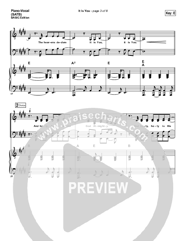 It Is You Piano/Vocal (SATB) (Newsboys)