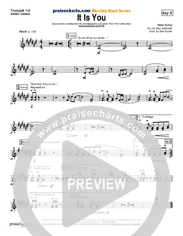 It Is You Trumpet 1,2 (Newsboys)