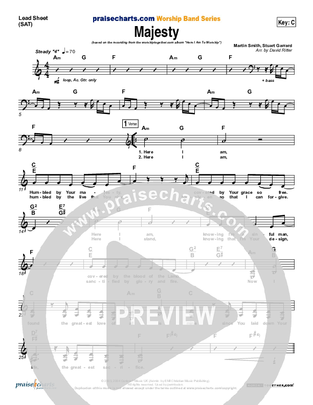 Majesty Lead Sheet (SAT) (Delirious)