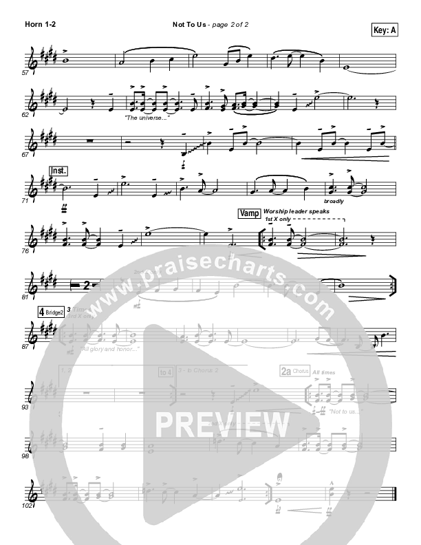 Not To Us French Horn 1/2 (Chris Tomlin / Passion)