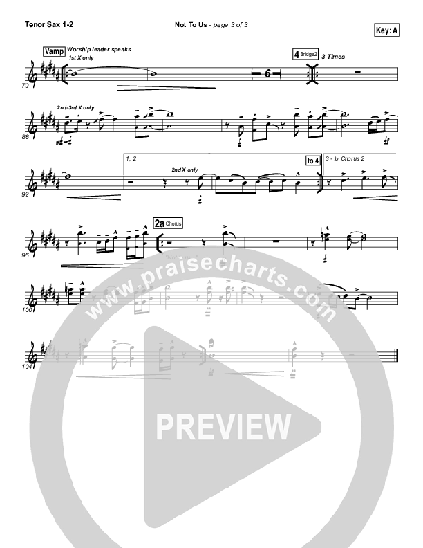 Not To Us Tenor Sax 1/2 (Chris Tomlin / Passion)