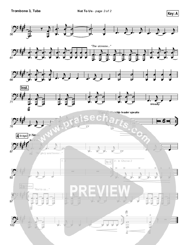 Not To Us Trombone 3/Tuba (Chris Tomlin / Passion)