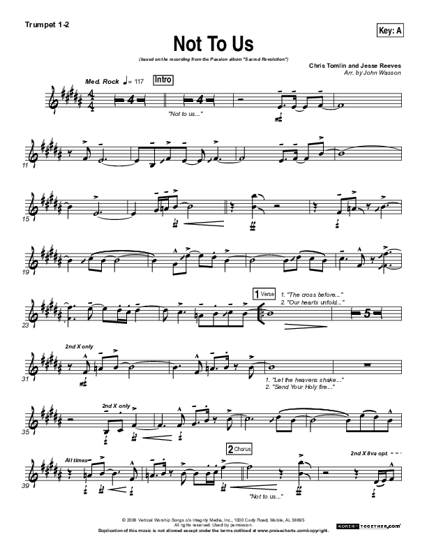 Not To Us Trumpet 1,2 (Chris Tomlin / Passion)