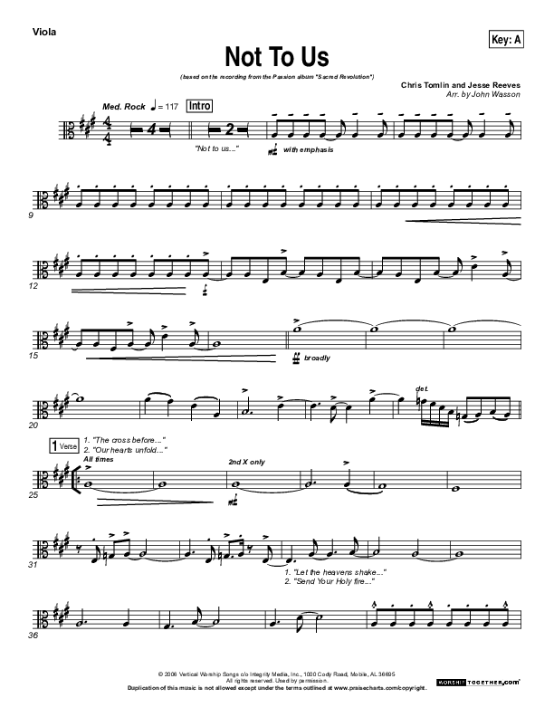 Not To Us Viola (Chris Tomlin / Passion)
