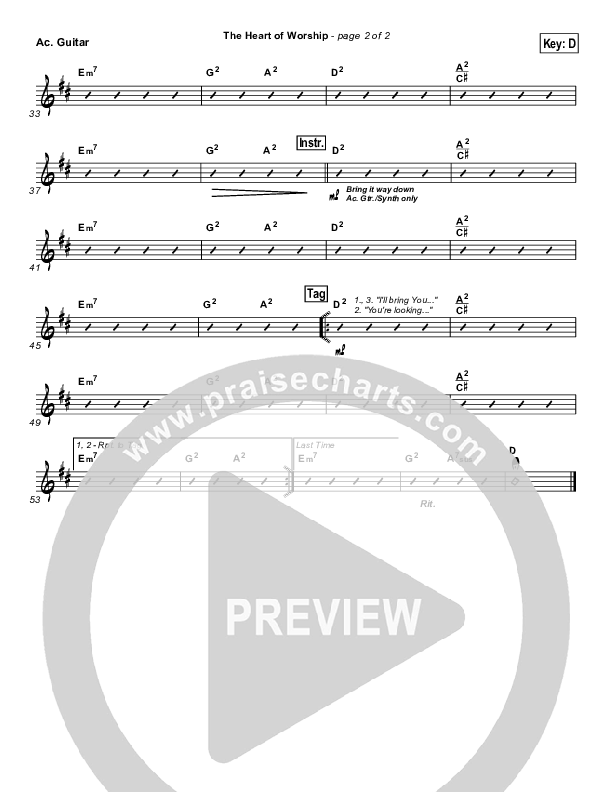 The Heart Of Worship Acoustic Guitar (Matt Redman)