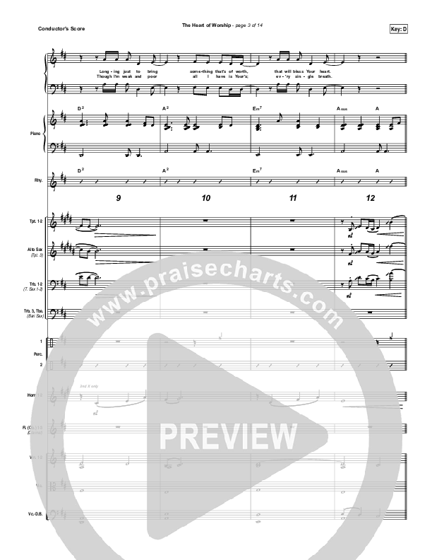The Heart Of Worship Conductor's Score (Matt Redman)