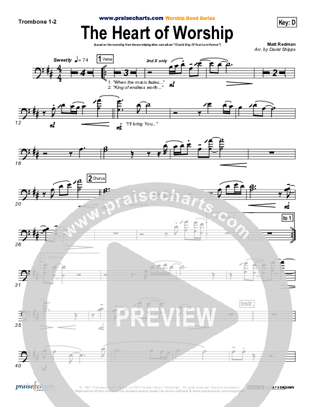 The Heart Of Worship Trombone 1/2 (Matt Redman)