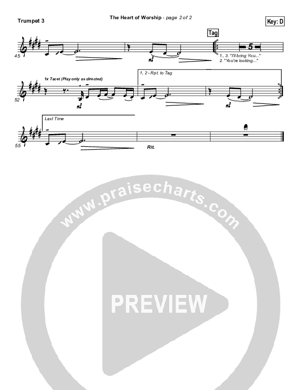 The Heart Of Worship Trumpet 3 (Matt Redman)