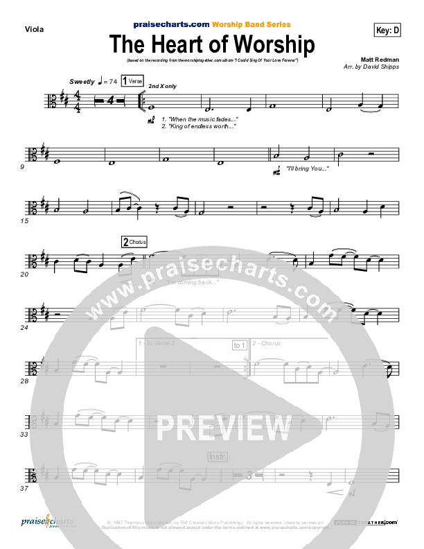 The Heart Of Worship Viola (Matt Redman)