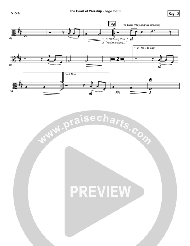 The Heart Of Worship Viola (Matt Redman)