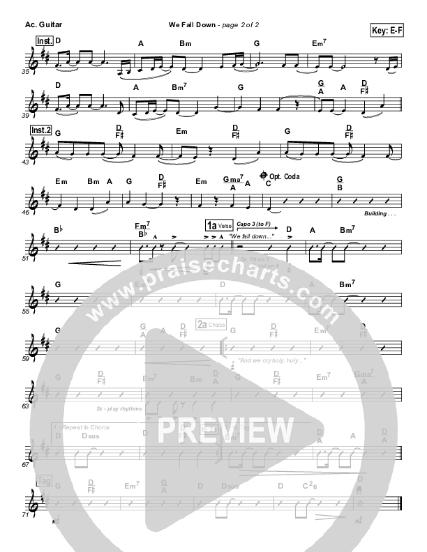 We Fall Down Acoustic Guitar (Chris Tomlin / Passion)