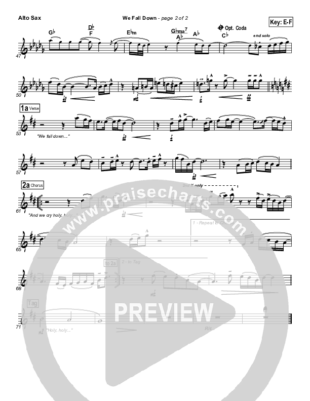 We Fall Down Alto Sax (Chris Tomlin / Passion)