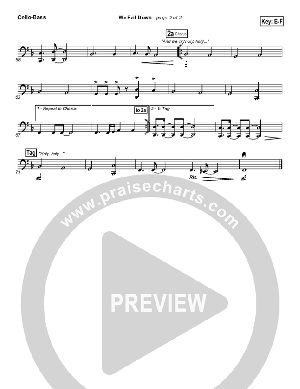 We Fall Down Cello/Bass (Chris Tomlin / Passion)