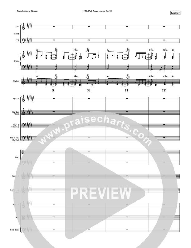 We Fall Down Conductor's Score (Chris Tomlin / Passion)