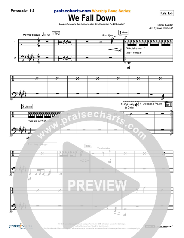 We Fall Down Percussion 1/2 (Chris Tomlin / Passion)