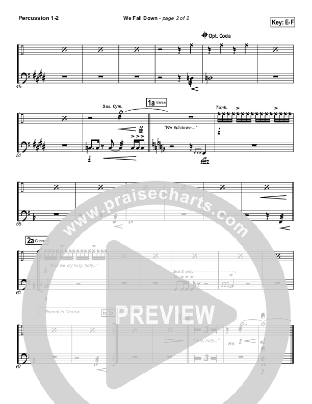 We Fall Down Percussion 1/2 (Chris Tomlin / Passion)