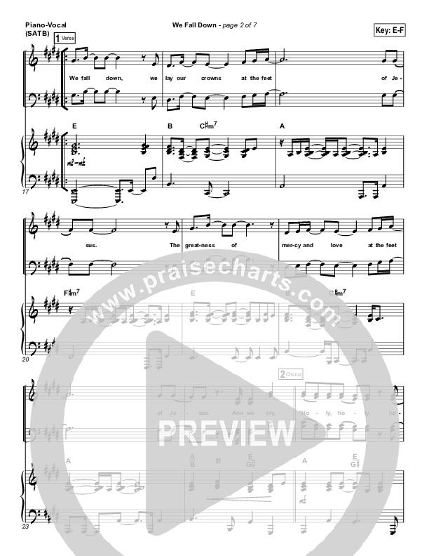 We Fall Down Piano/Vocal (Chris Tomlin / Passion)