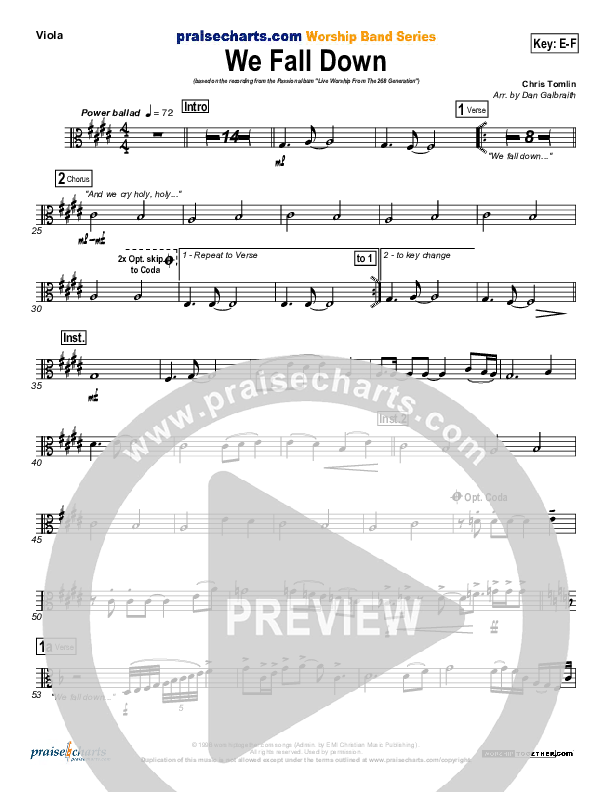 We Fall Down Viola (Chris Tomlin / Passion)