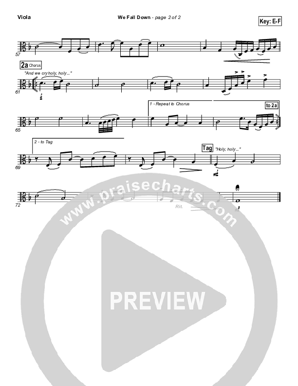 We Fall Down Viola (Chris Tomlin / Passion)