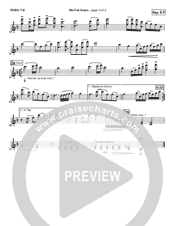 We Fall Down Violin 1,2 (Chris Tomlin / Passion)