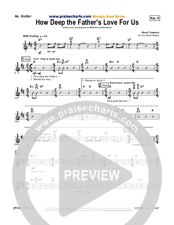 How Deep The Father's Love For Us Acoustic Guitar (Stuart Townend)