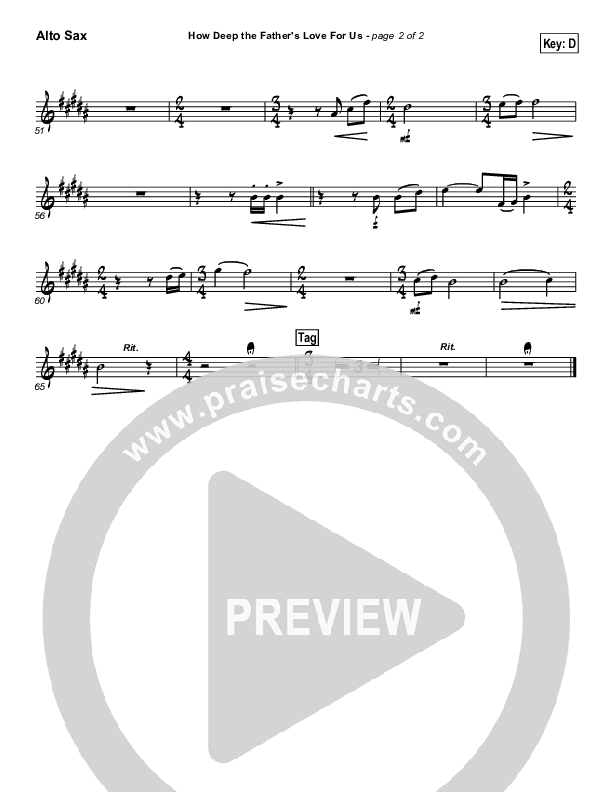 How Deep The Father's Love For Us Alto Sax (Stuart Townend)