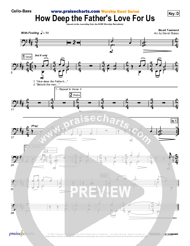 How Deep The Father's Love For Us Cello/Bass (Stuart Townend)