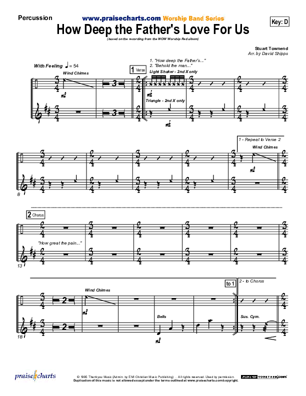 How Deep The Father's Love For Us Percussion (Stuart Townend)