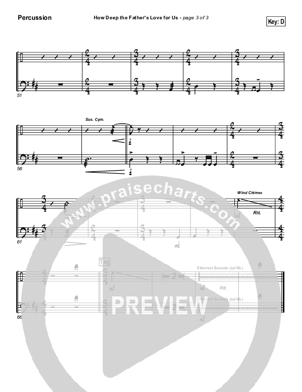 How Deep The Father's Love For Us Percussion (Stuart Townend)