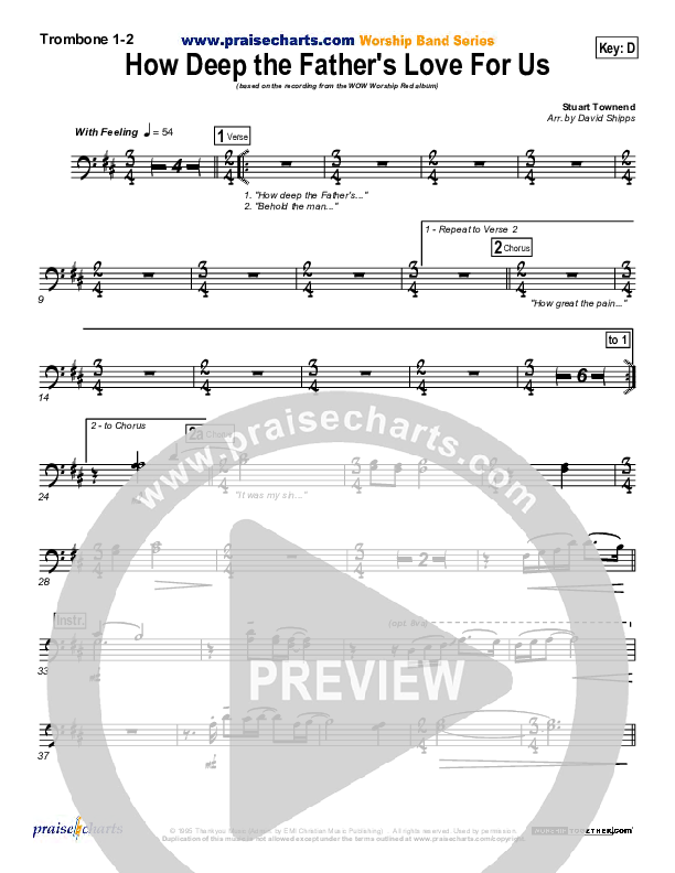 How Deep The Father's Love For Us Trombone 1/2 (Stuart Townend)