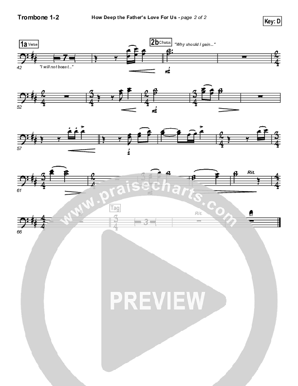 How Deep The Father's Love For Us Trombone 1/2 (Stuart Townend)