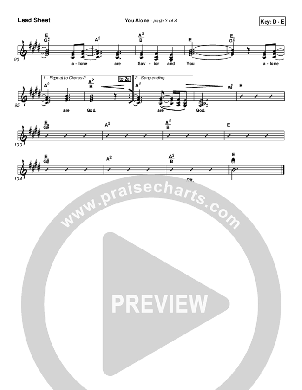 You Alone Lead Sheet (Passion)
