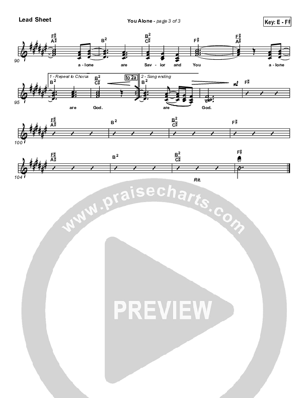 You Alone Lead Sheet (Passion)