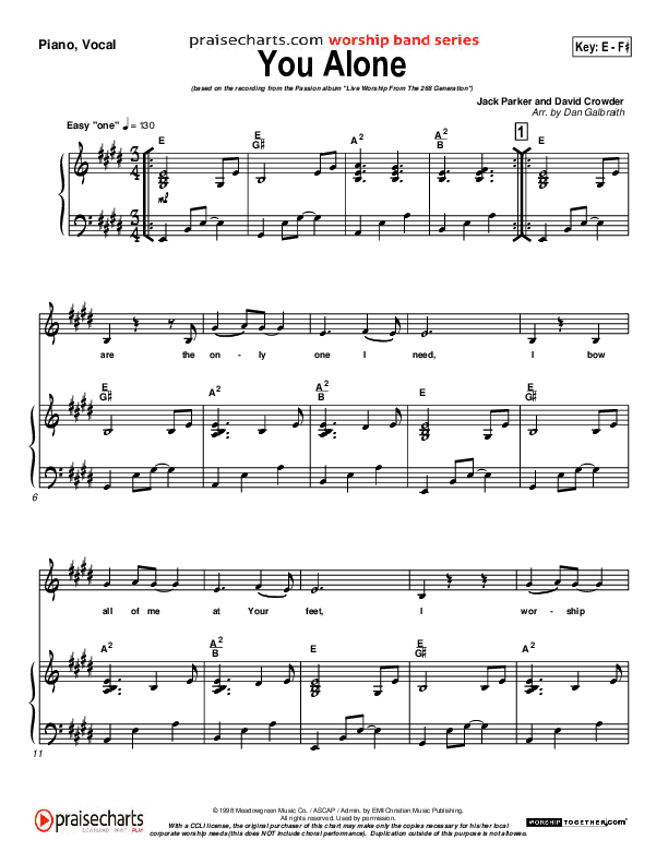 You Alone Lead & Piano (Passion)