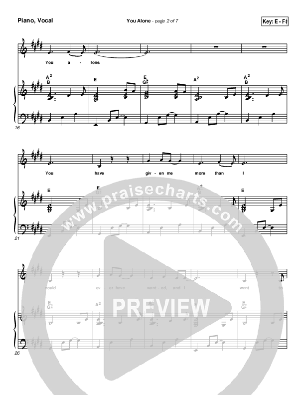 You Alone Lead & Piano (Passion)