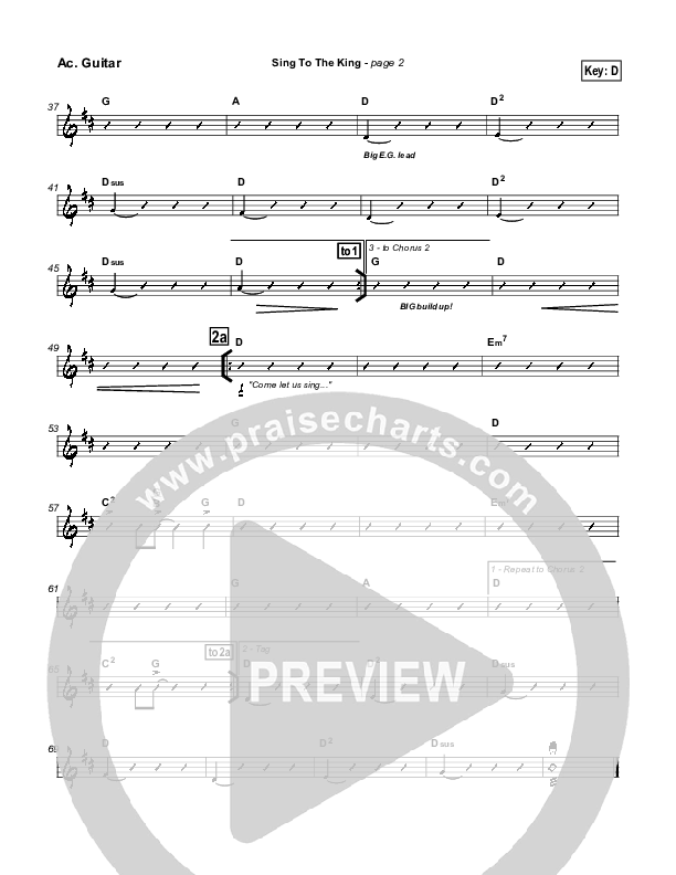 Sing To The King Acoustic Guitar (New Life Worship)