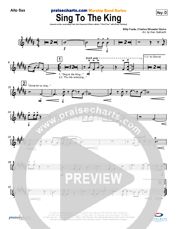 Sing To The King Alto Sax (New Life Worship)