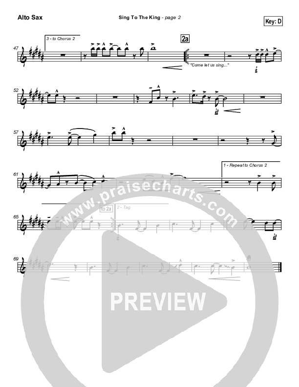 Sing To The King Alto Sax (New Life Worship)