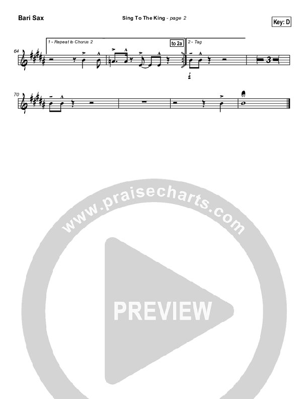 Sing To The King Bari Sax (New Life Worship)