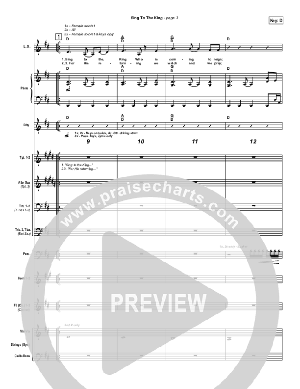 Sing To The King Conductor's Score (New Life Worship)