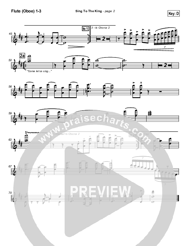 Sing To The King Flute/Oboe 1/2/3 (New Life Worship)