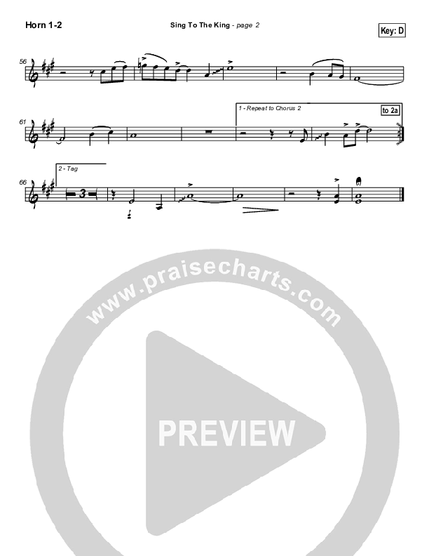 Sing To The King French Horn 1/2 (New Life Worship)