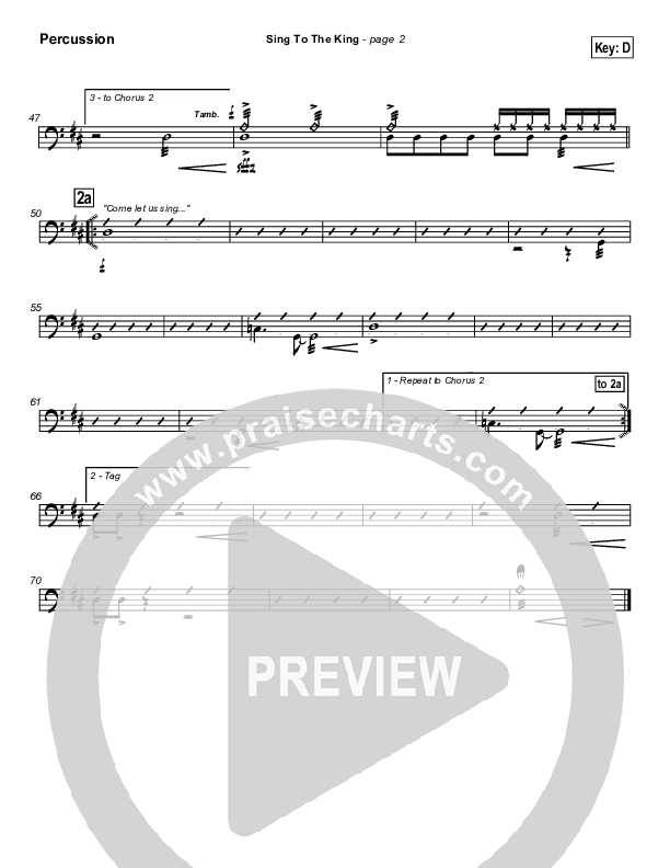 Sing To The King Percussion (New Life Worship)